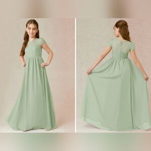 Sage Green Lace Formal  Dress